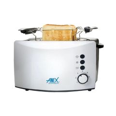 Anex AG-3003 Deluxe 2 Slice Toaster with Bun Warmer - 2 Year Warranty - White - 780-930 Watts (3 Months 0% Percent Profit Product Available on 48 Months Installment) N.T
